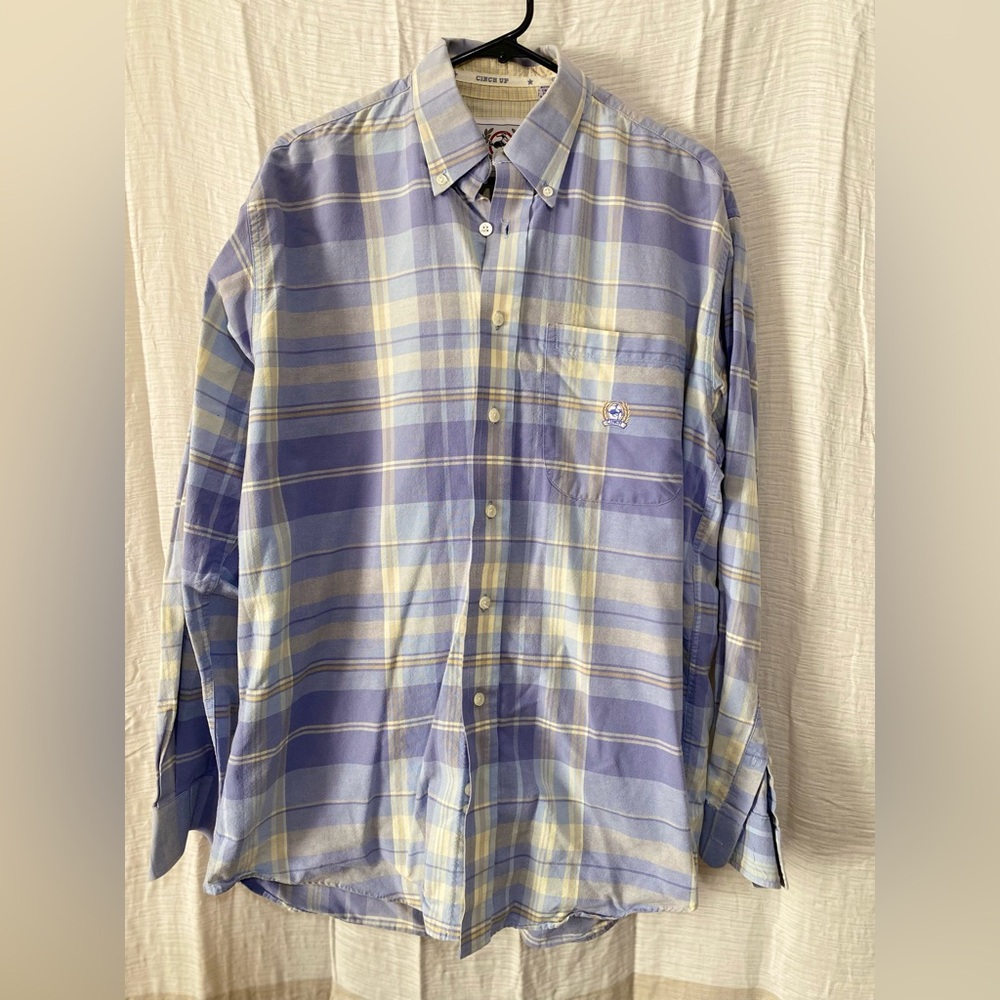 Cinch Blue and Cream Casual Button Down Shirt